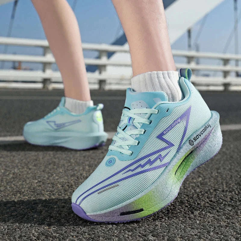 Non-Slip Shock-Absorbing Carbon Plate Sports Casual Shoes-BLUE WHITE / 39