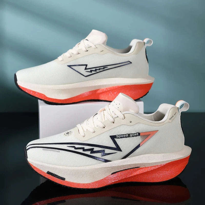 Non-Slip Shock-Absorbing Carbon Plate Sports Casual Shoes-BLUE WHITE / 39