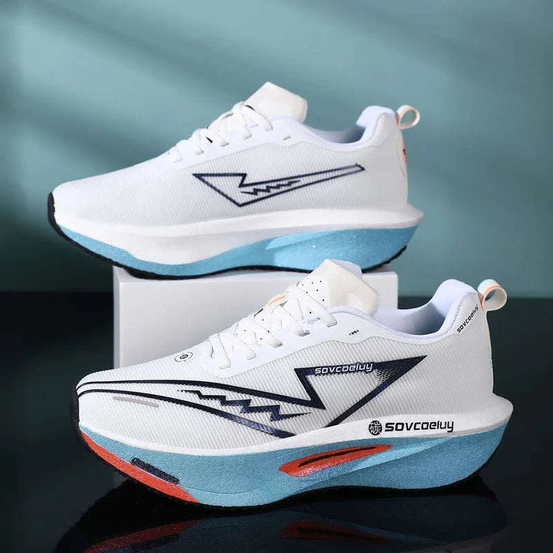 Non-Slip Shock-Absorbing Carbon Plate Sports Casual Shoes-BLUE WHITE / 39