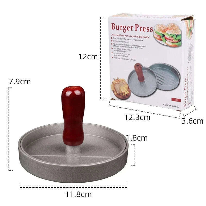 Non-Stick Aluminum Burger Press with Handle for Perfect Patties-100PCS
