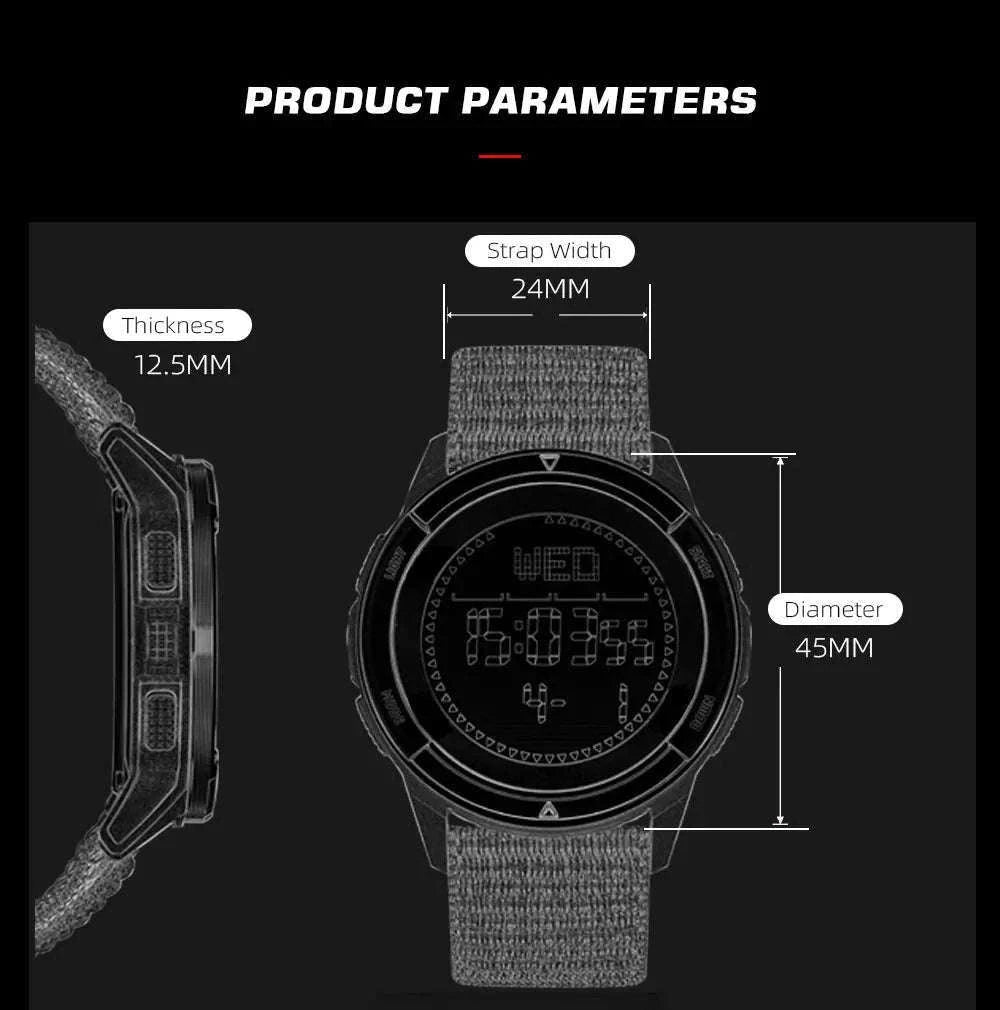 NORTH EDGE ALPS Carbon Fiber Outdoor Watch-Black Strap