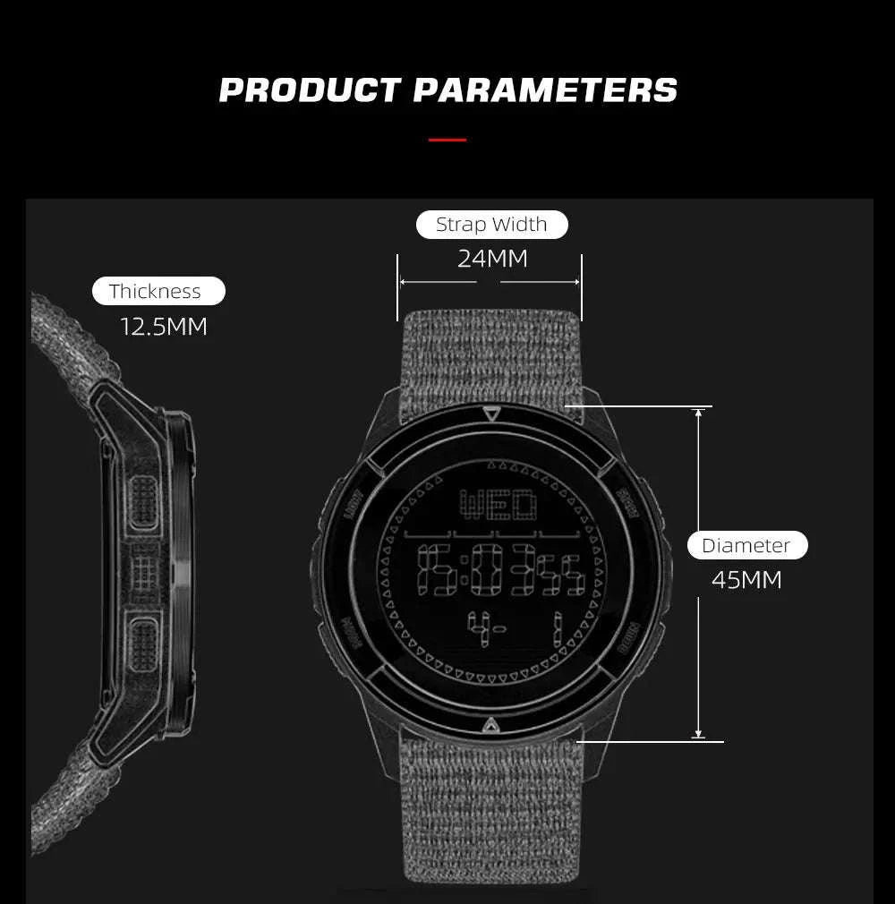 NORTH EDGE ALPS Carbon Fiber Watch-Black Strap