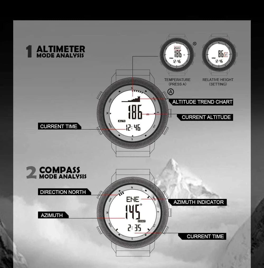 North Edge Apache-46 Outdoor Digital Sports Watch-Default Title