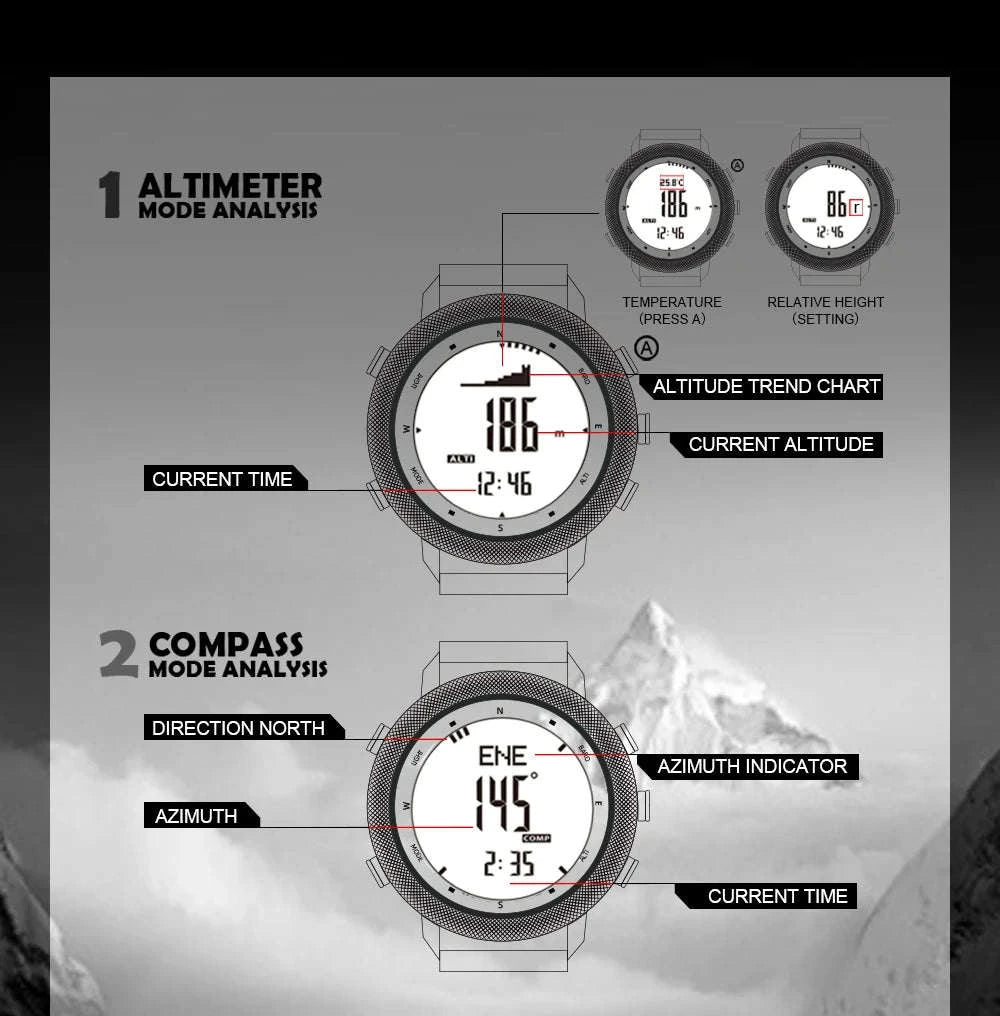 North Edge Apache-46 Outdoor Digital Sports Watch-Default Title