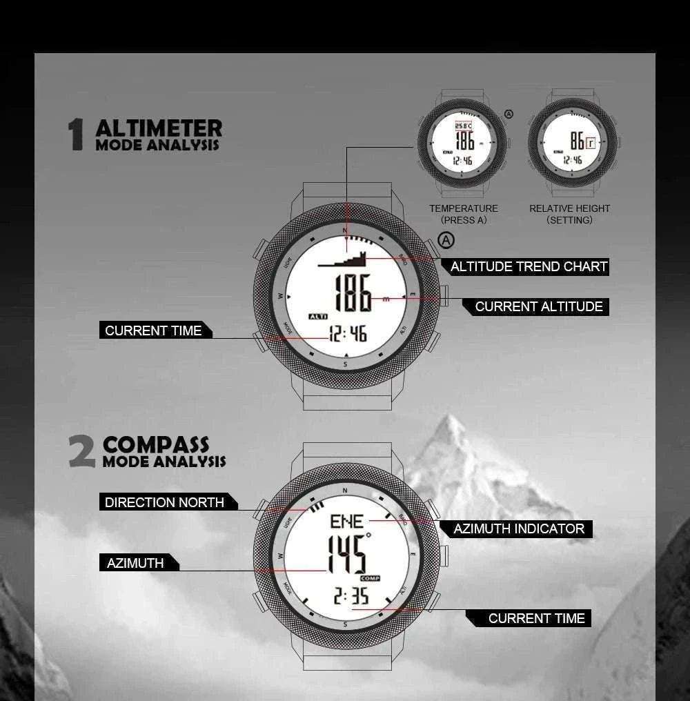 North Edge Apache-46 Outdoor Digital Sports Watch-Default Title