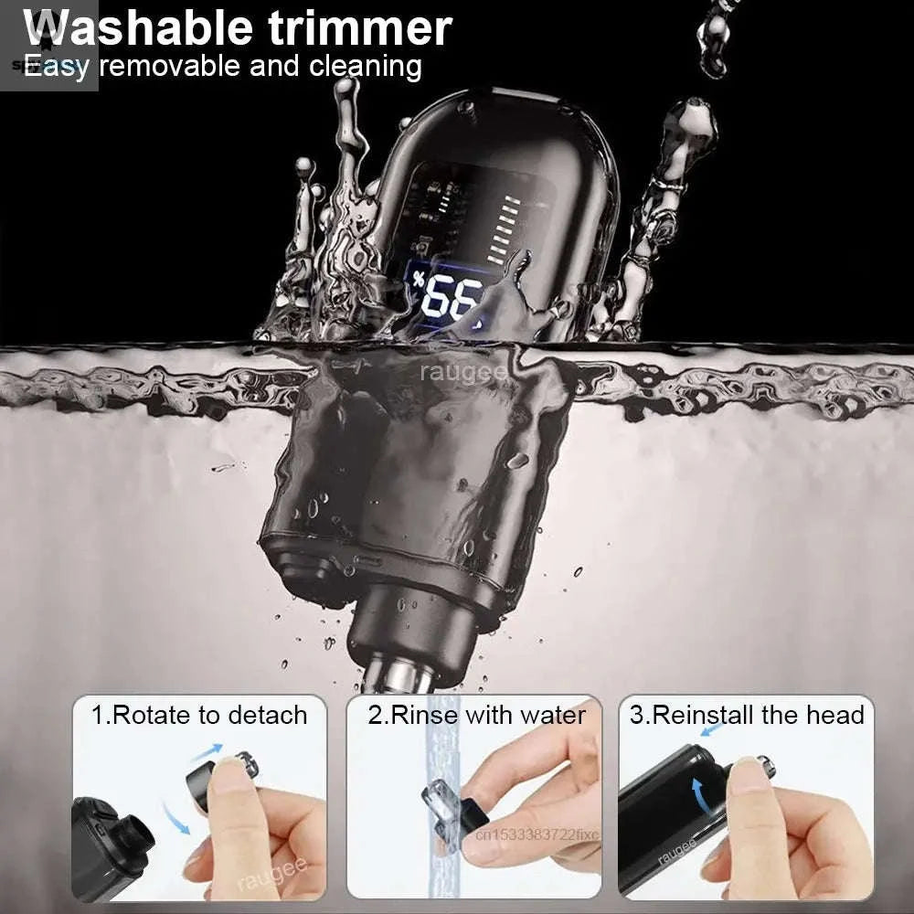 Nose Hair Trimmer Portable Rechargeable Groomer-Orange / CHINA