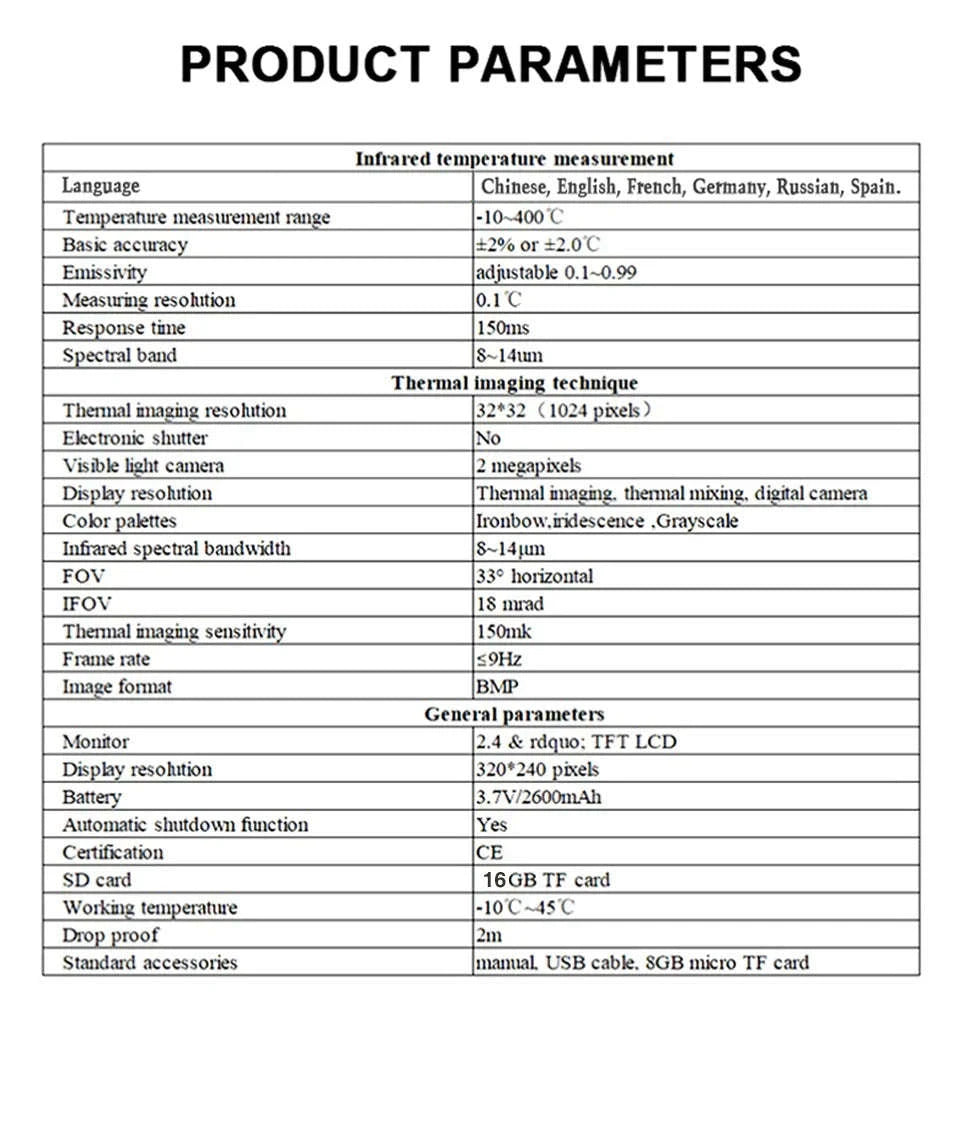 Noyafa NF‑521 Handheld Infrared Thermal Imager-NF-521 / GERMANY