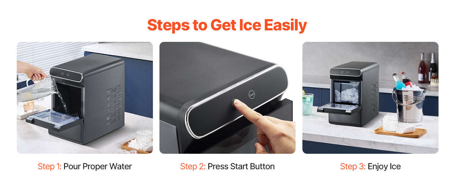 Nugget Ice Maker 37 lbs per Day with Self-Cleaning-37lbs / United States