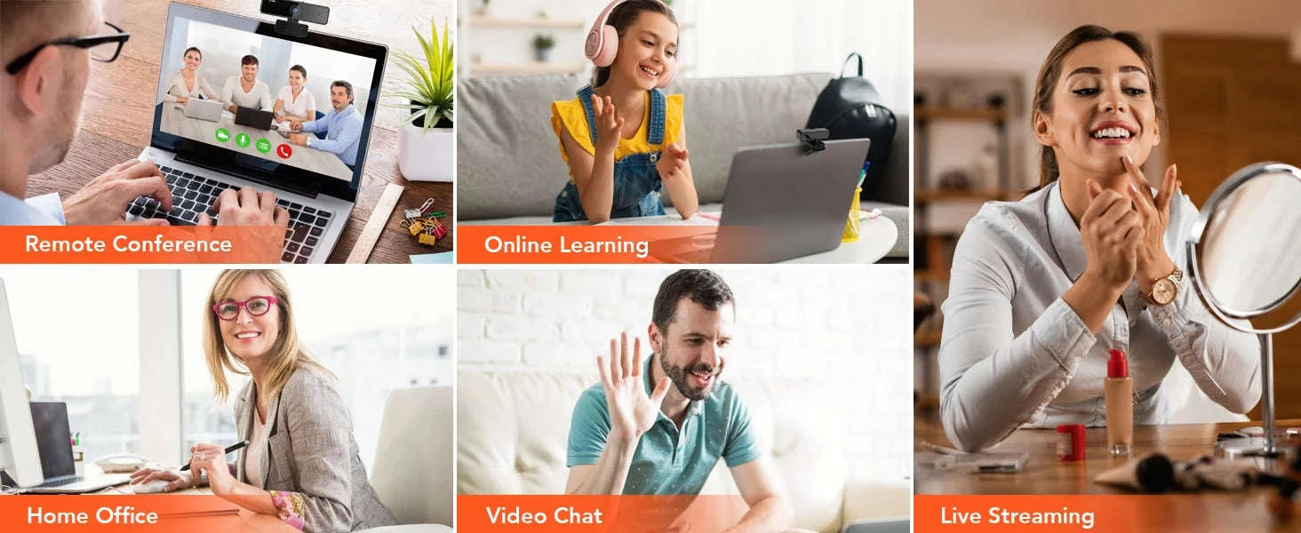 Nuroum 2K QHD Webcam 1440P/60FPS with Noise-Canceling Mics-2K Webcam / United States
