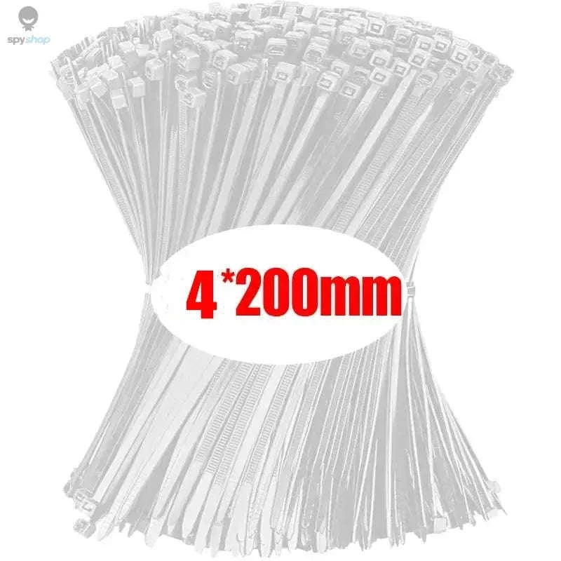 Nylon Self-Locking Cable Ties Pack – Strong, Reliable Cable Management-White(4x200mm) / 200pcs