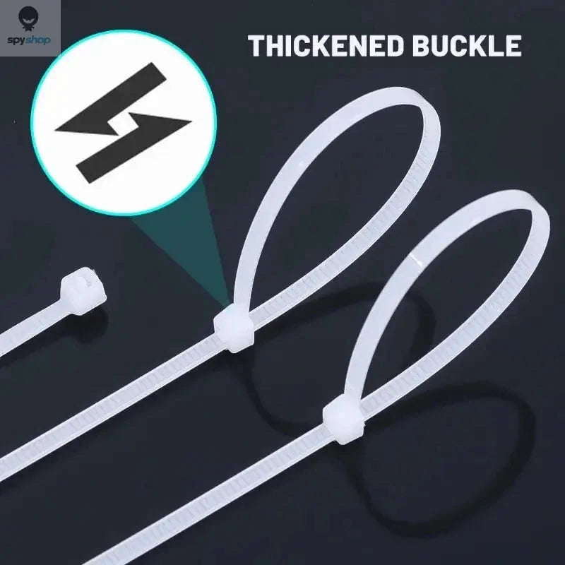 Nylon Self-Locking Cable Ties Pack – Strong, Reliable Cable Management-White(4x200mm) / 200pcs