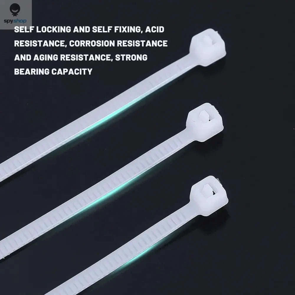 Nylon Self-Locking Cable Ties Pack – Strong, Reliable Cable Management-White(4x200mm) / 200pcs