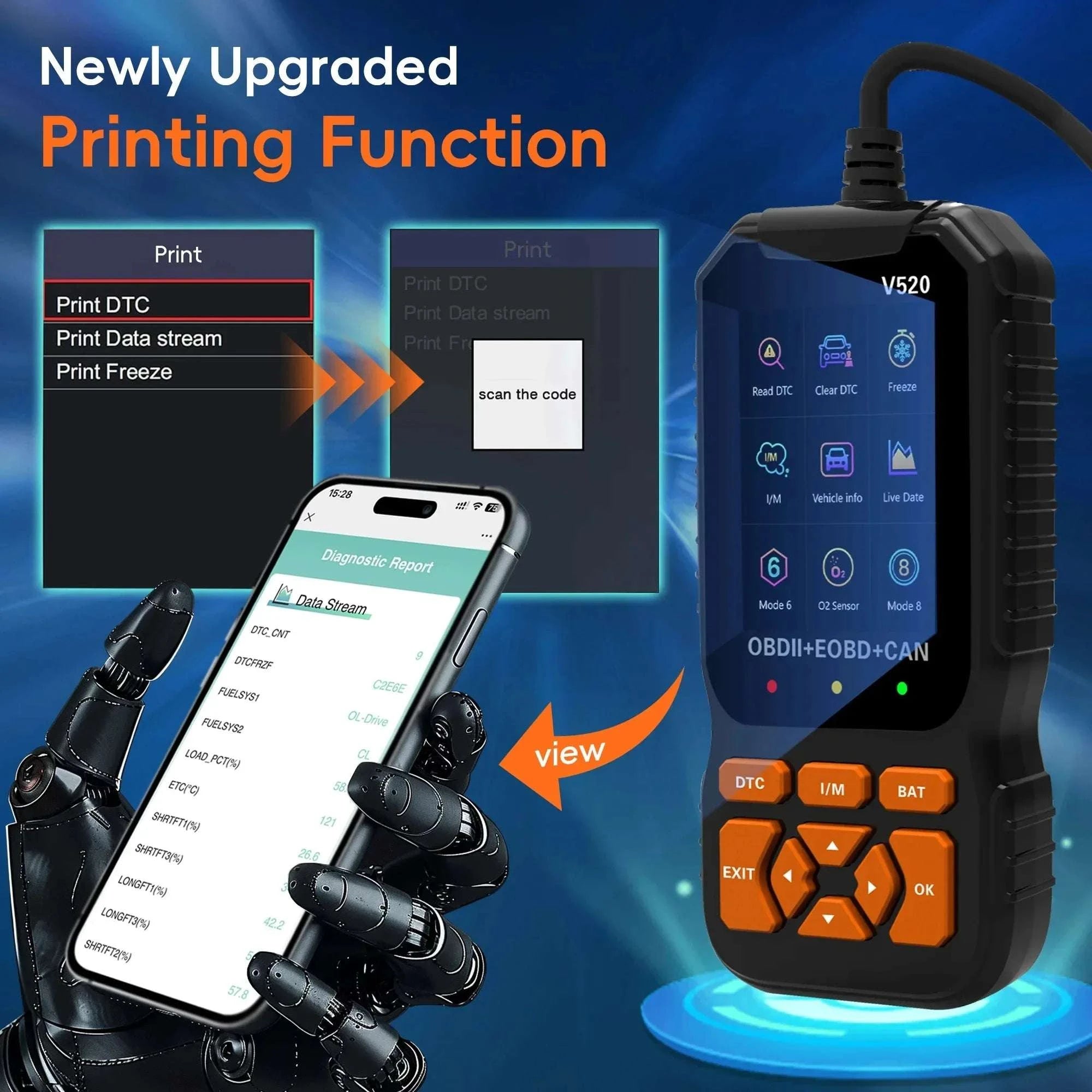 OBD2 Car Scanner Diagnostic Tool for Reading Engine Fault Codes-United States / 1pcs