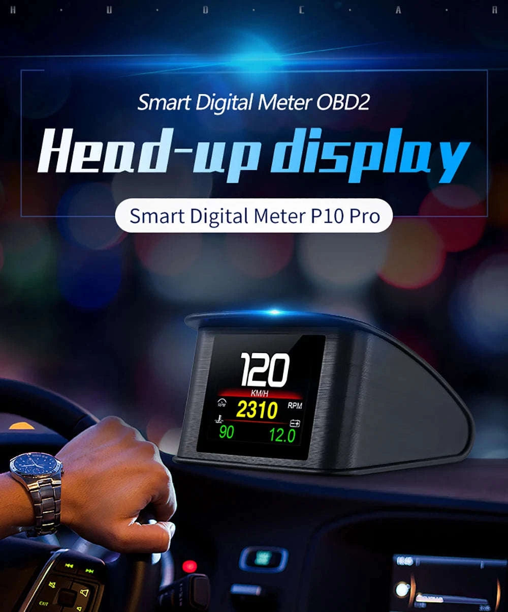 OBD2 Head Up Display Digital Speedometer with Overspeed Alarm-Default Title
