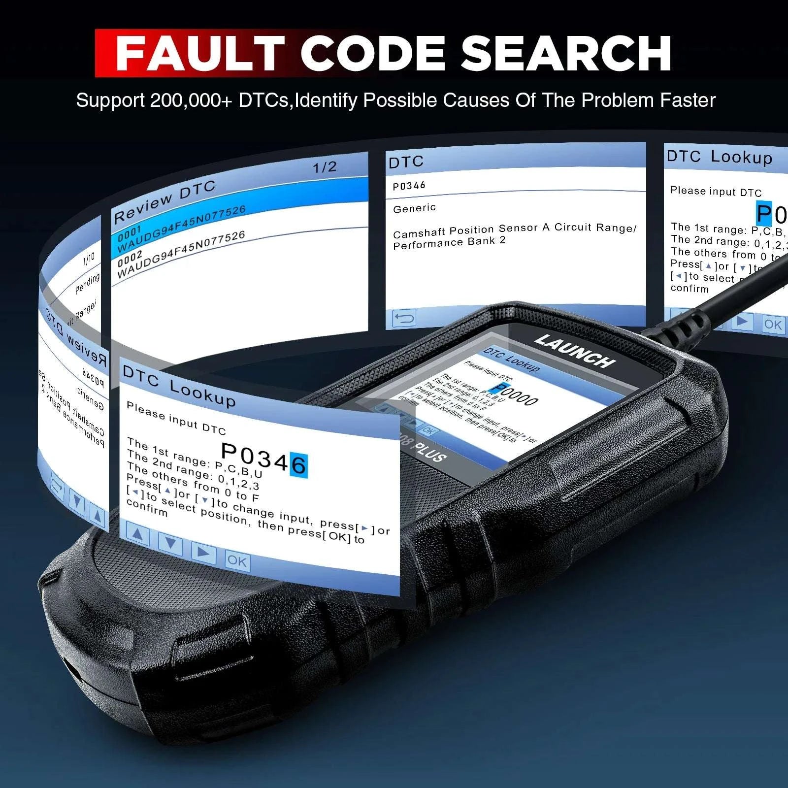OBD2 Scanner Code Reader with Engine Diagnostics & Battery Test-United States