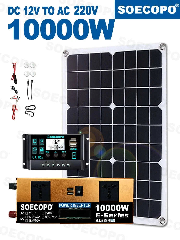 Off-Grid Solar Power Kit with 500W Panel, 100A Controller & Inverter-110V Solar kit