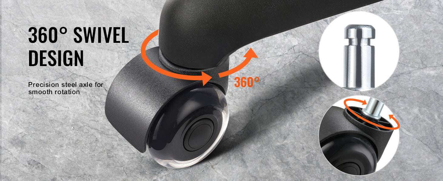 Office Chair Replacement Wheels Set of 5 Smooth Quiet Casters-3 in Single Wheels / CZECH REPUBLIC