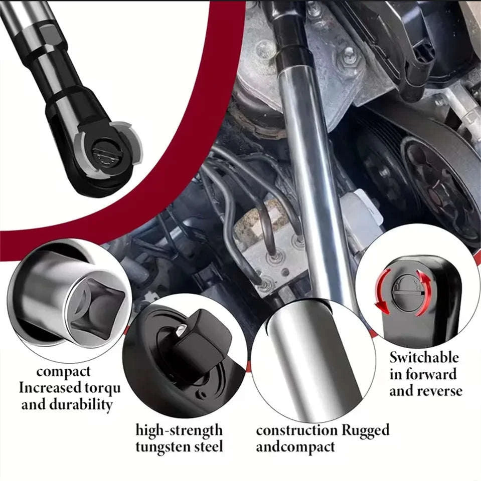Offset Extension Wrench for Tight Spaces with Socket Adapters-United States
