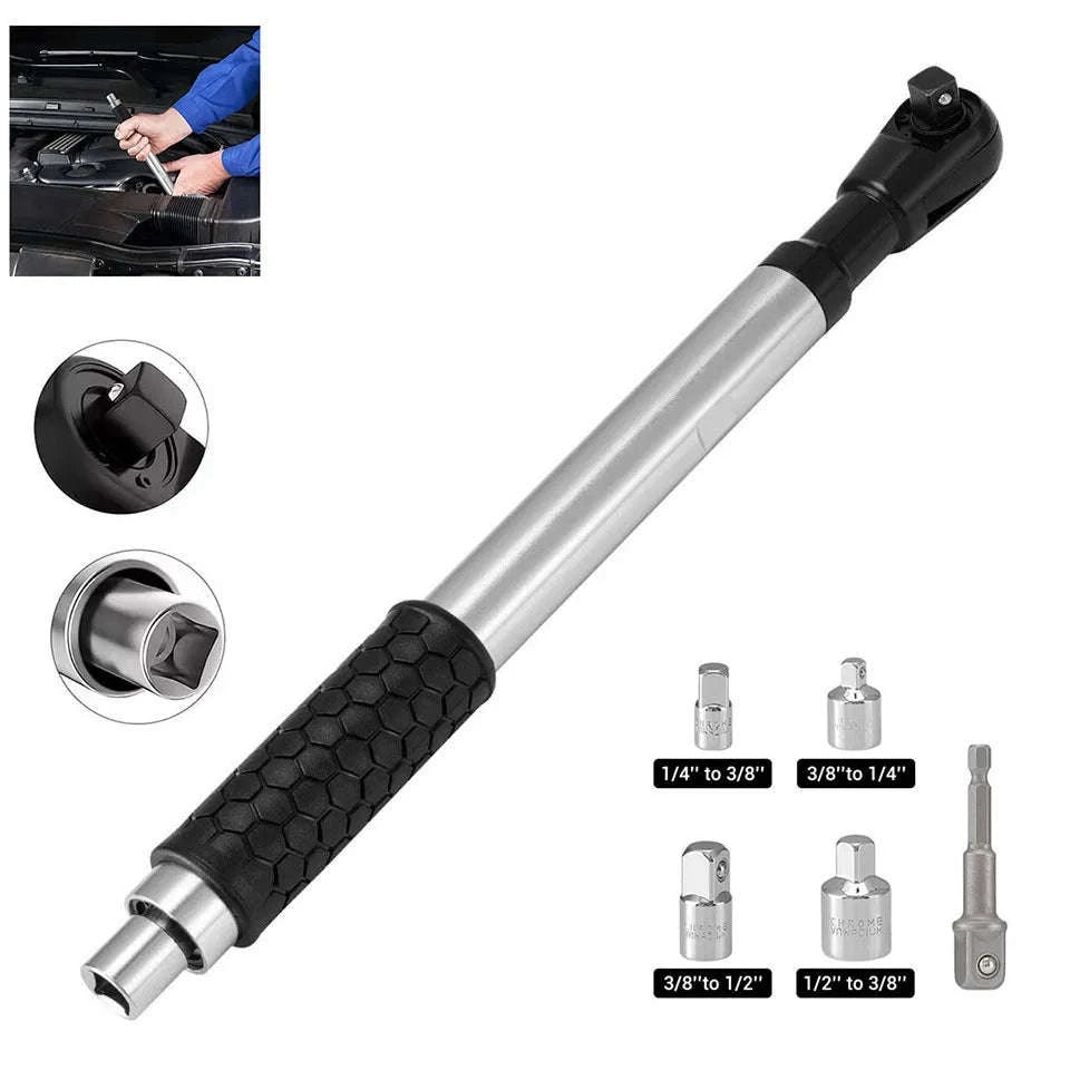 Offset Extension Wrench for Tight Spaces with Socket Adapters-United States