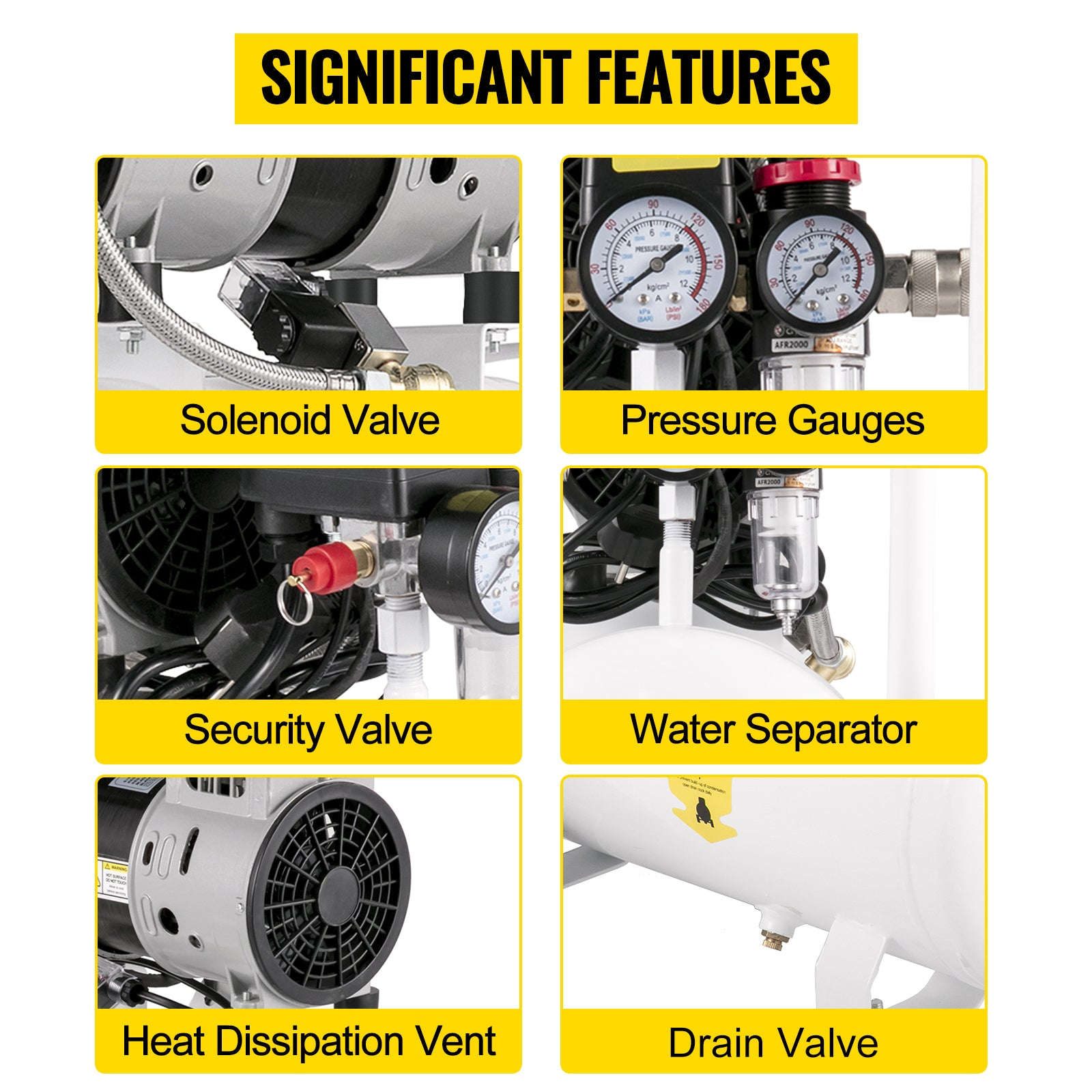 Oil-Free Silent Air Compressor 750W 1HP 25L/60L for Home & Garage-60L 1500W / Poland