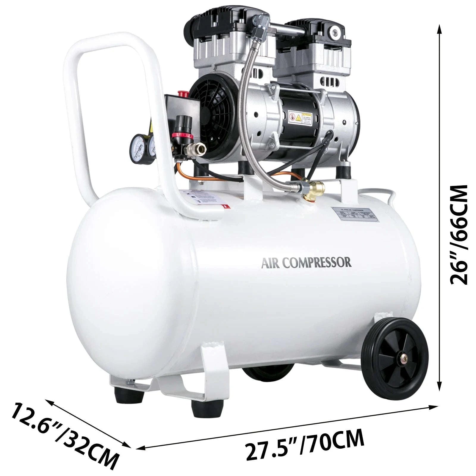 Oil-Free Silent Air Compressor 750W 1HP 25L/60L for Home & Garage-60L 1500W / Poland