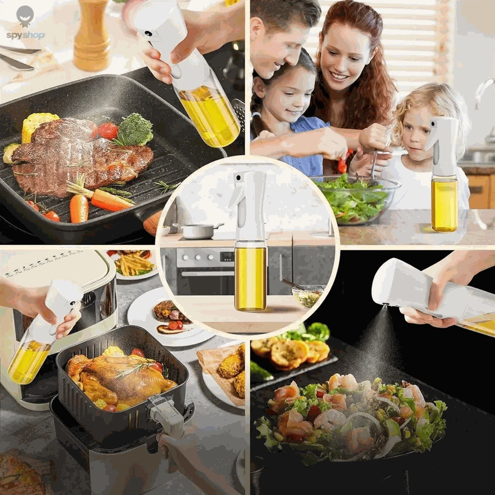 Oil Spray Bottle for Cooking – Precise Mist, Healthy Control, Multi‑Use Design-200 ML Black