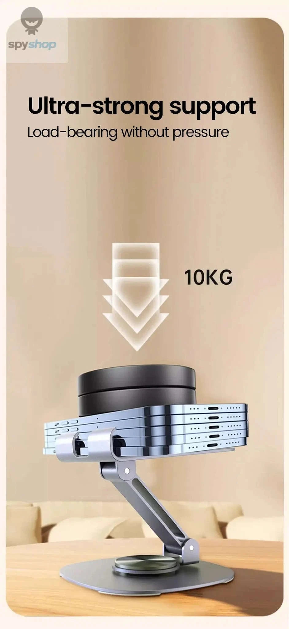 Olaf 360° Rotating Phone Stand – Adjustable Desk Holder for Phones & Tablets-gray