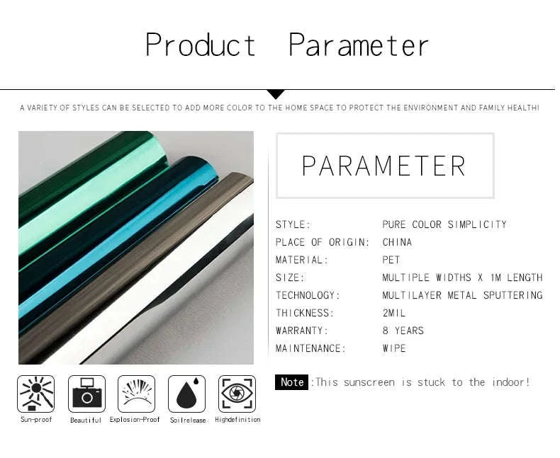 One Way Mirror Window Film-Brown silver / 90x500 cm