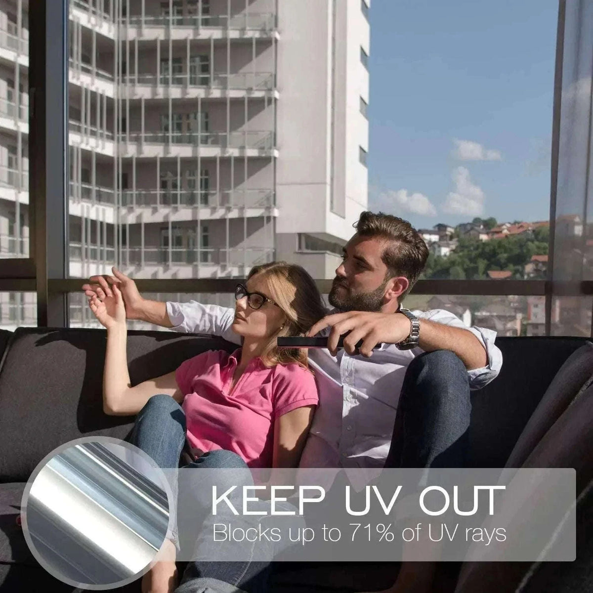 One Way Mirror Window Film for Daytime Privacy and Heat Control-Silver-silver / 90x500 cm