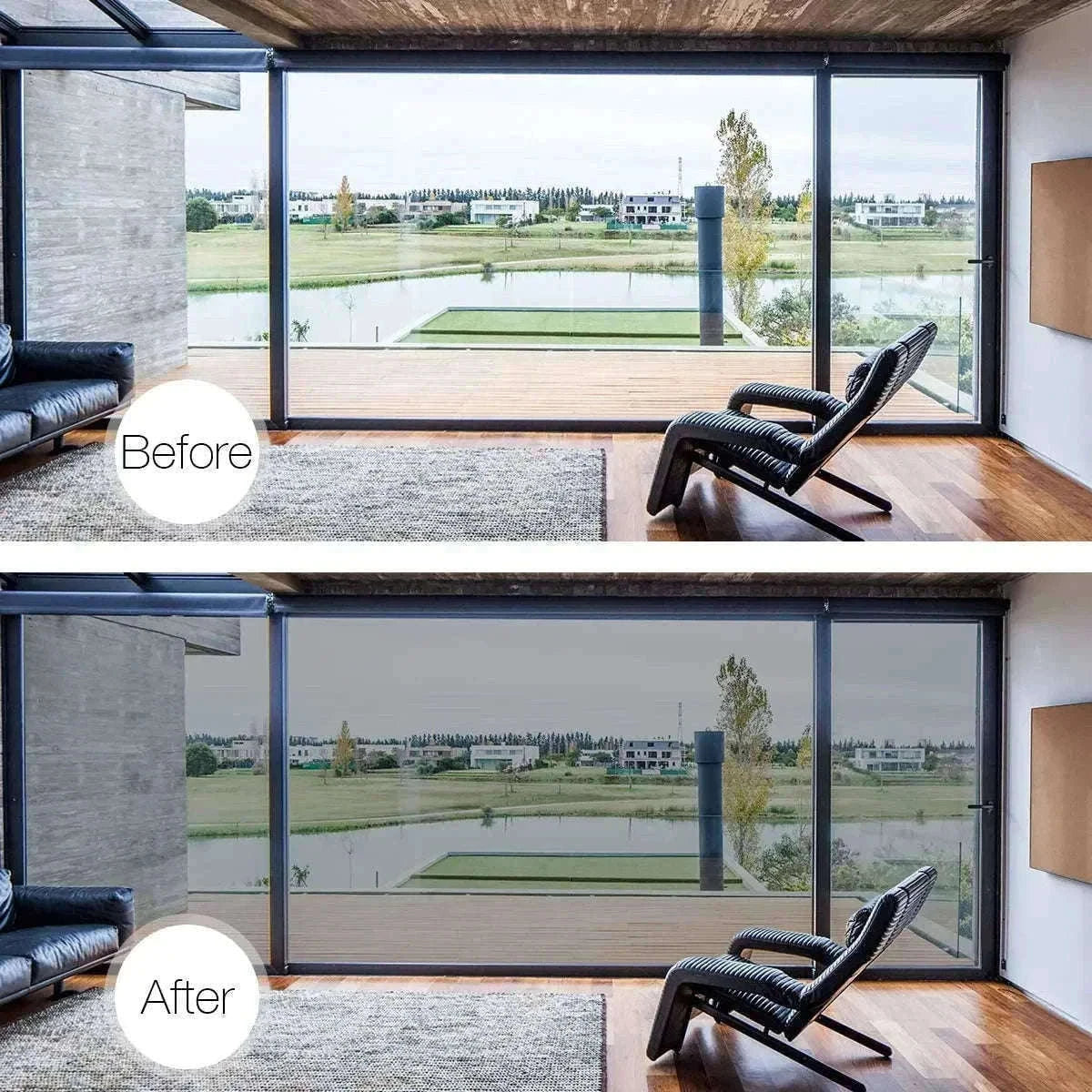 One Way Mirror Window Film for Daytime Privacy and Heat Control-Silver-silver / 90x500 cm