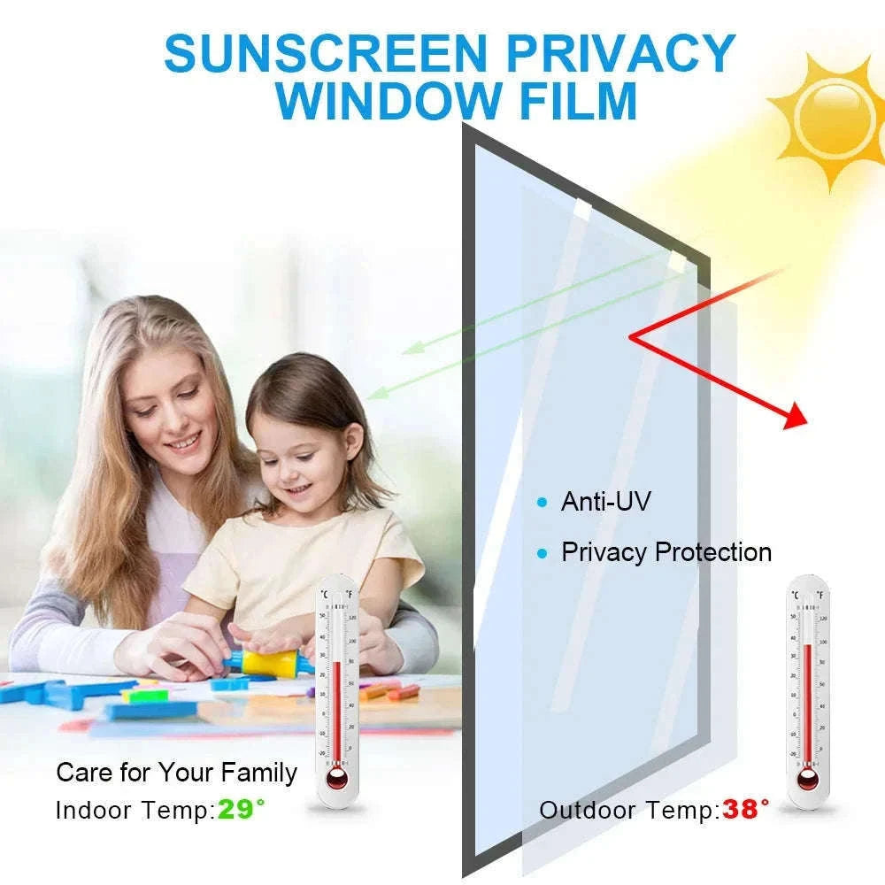 One Way Mirror Window Film for Privacy and Heat Control-Brown silver / 90x500 cm