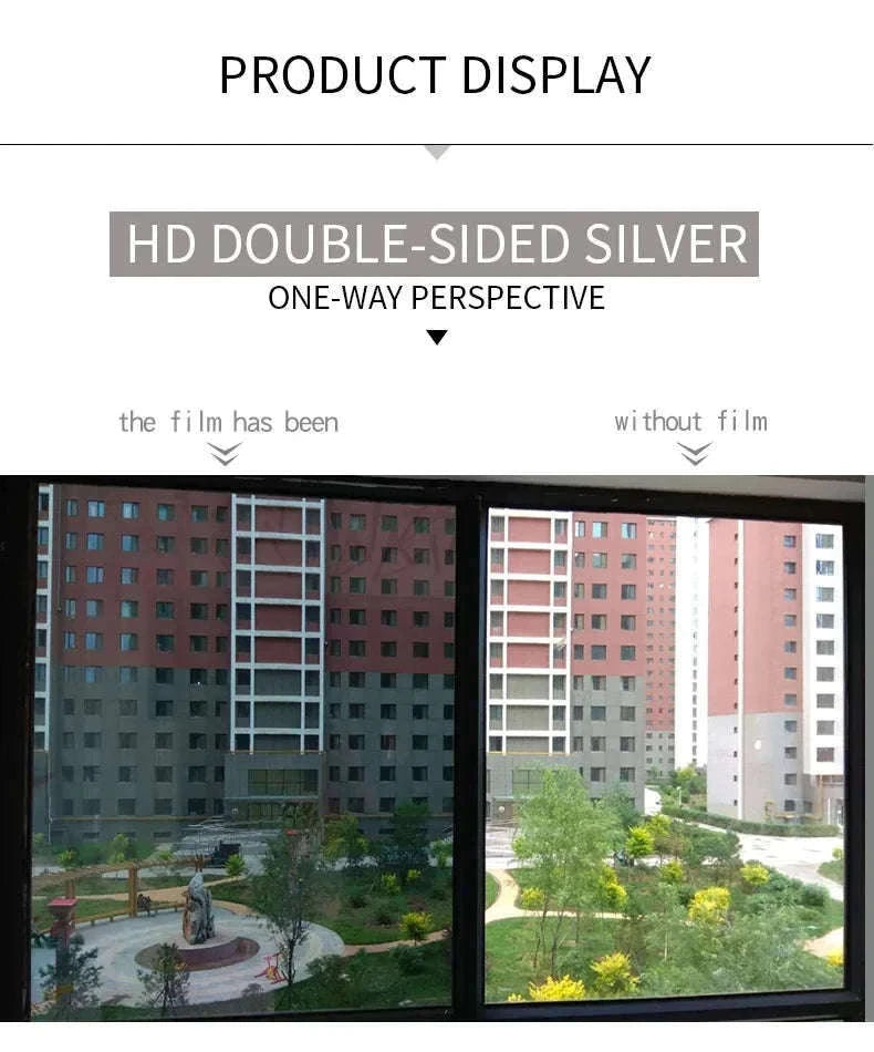 One Way Mirror Window Film for Privacy and Heat Control-Brown silver / 90x500 cm