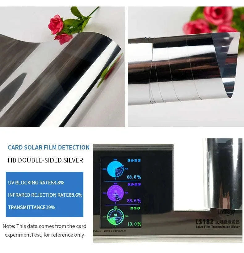One Way Mirror Window Film for Privacy and Heat Control-Brown silver / 90x500 cm