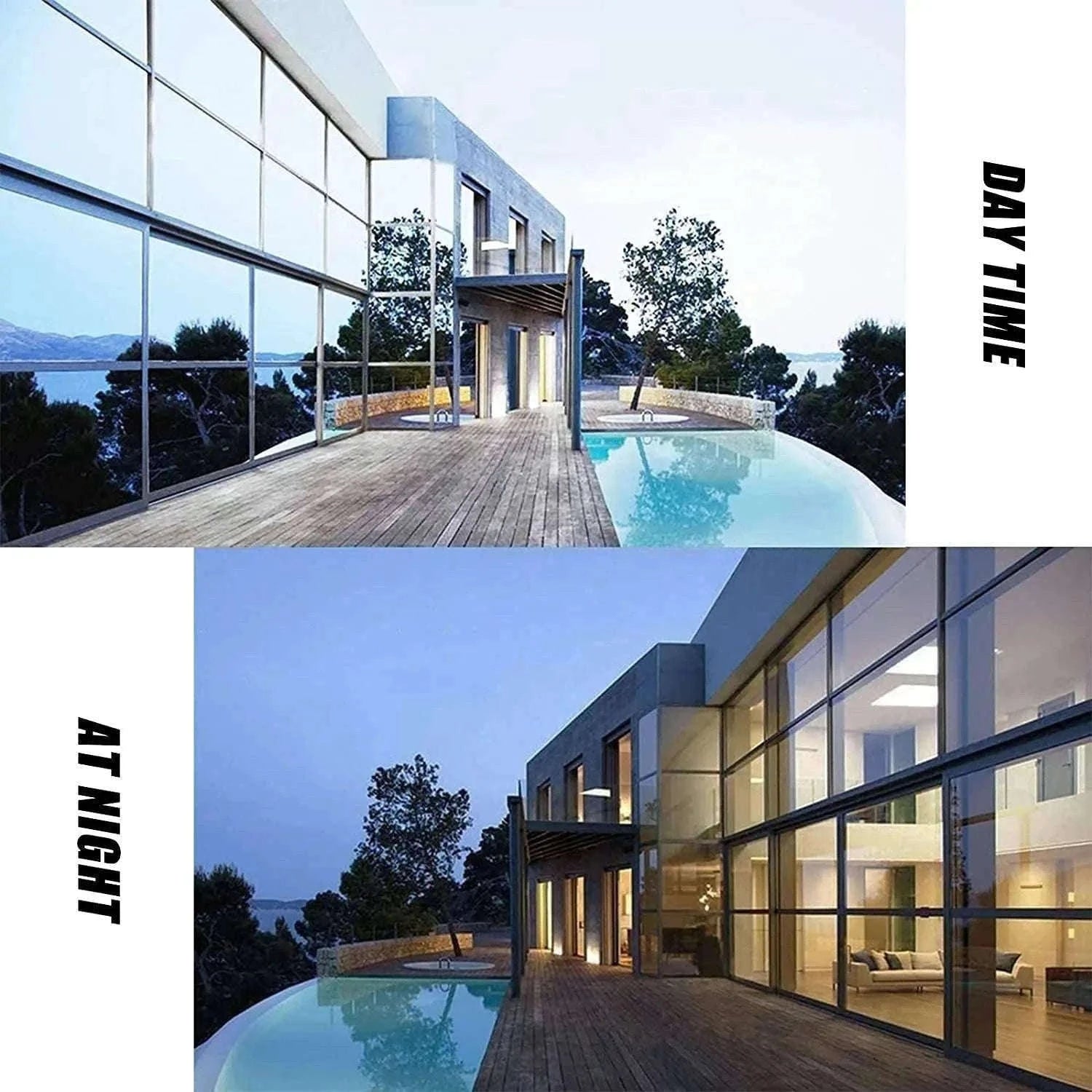 One Way Window Film Mirror Effect Tint for Daytime Privacy-