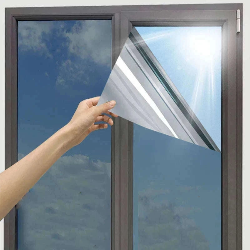 One Way Window Film Mirror Effect Tint for Daytime Privacy-Silver / 40x300cm