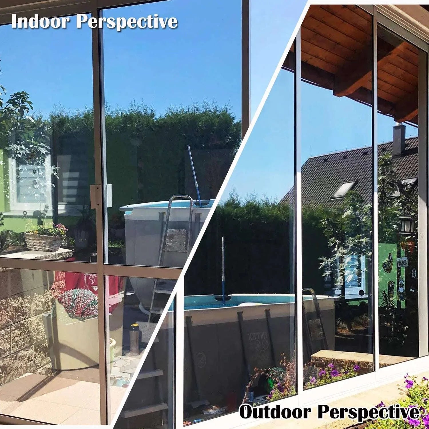 One Way Window Film Mirror Effect Tint for Home & Office-Silver / 40x300cm