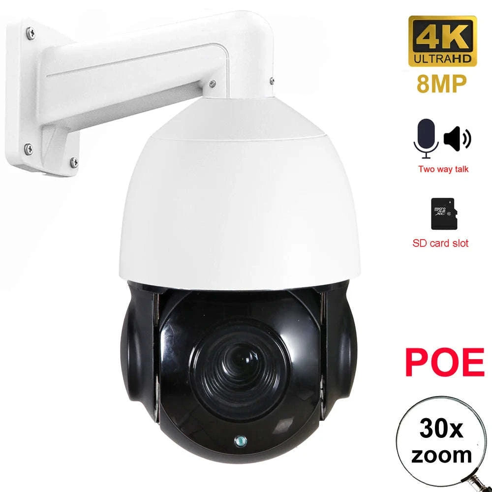 Onvif 4K 8MP POE IP PTZ Speed Dome Camera-4K 8MP Auto Track / AU Plug