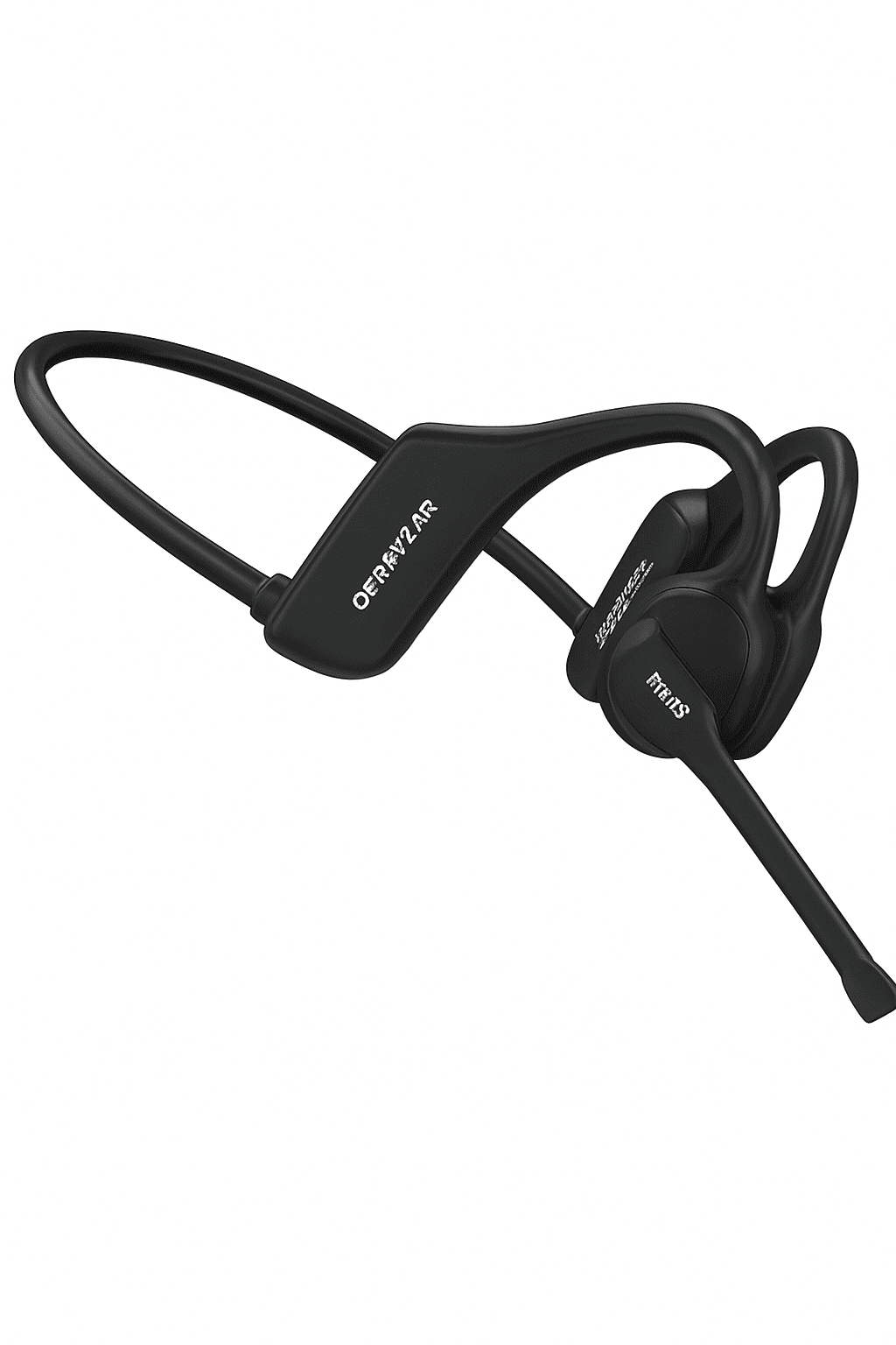 Open-Ear Headset with Noise-Canceling Boom Microphone-black