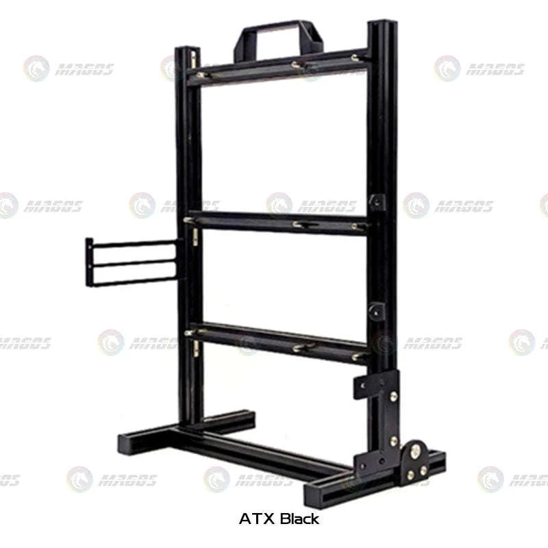 Open Frame Aluminum PC Case for ITX/MATX/ATX Builds-ITX Black