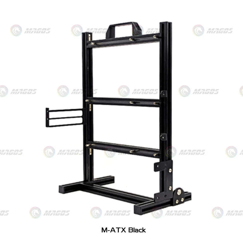 Open Frame Aluminum PC Case for ITX/MATX/ATX Builds-ITX Black
