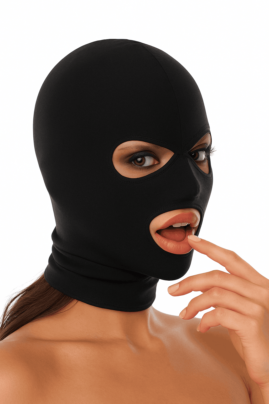 Open Mouth Bondage Mask Hood for Intimate Role-Play-TT02