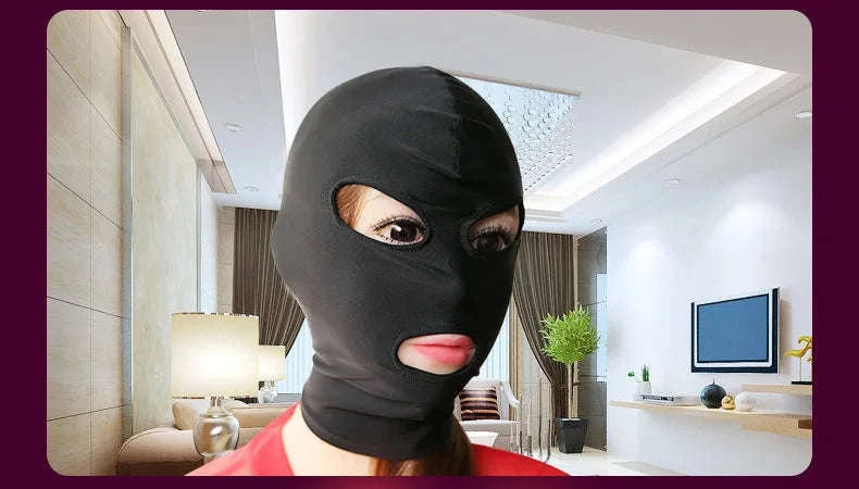 Open Mouth Bondage Mask Hood-TT02