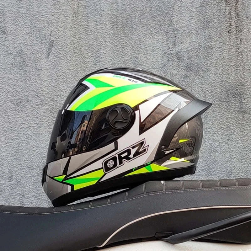 ORZ Full Face Motorcycle Helmet DOT Approved, Unisex ABS+PC-19 / L