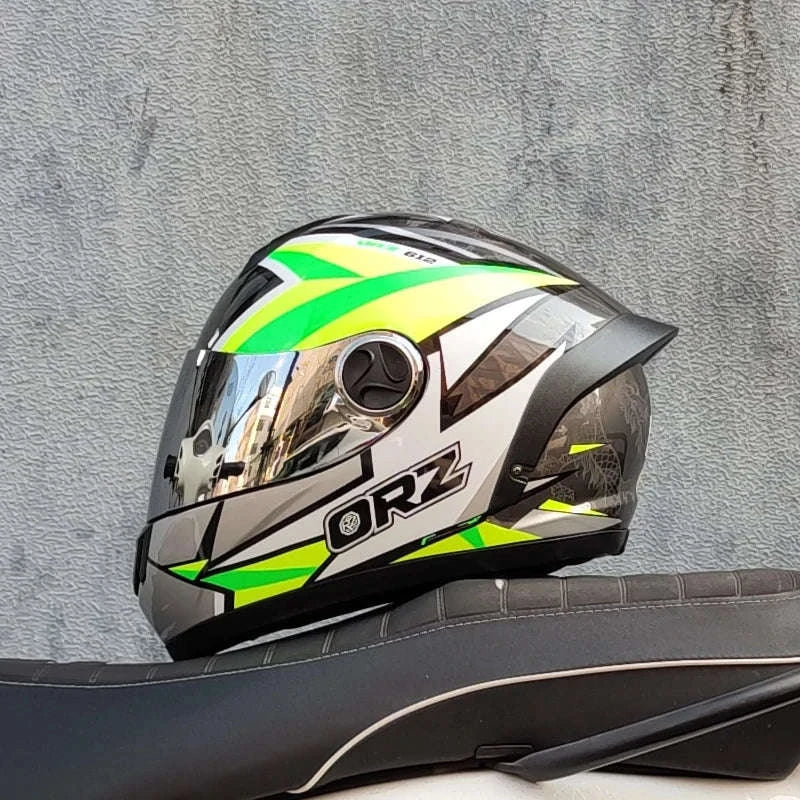 ORZ Full Face Motorcycle Helmet DOT Approved, Unisex ABS+PC-19 / L