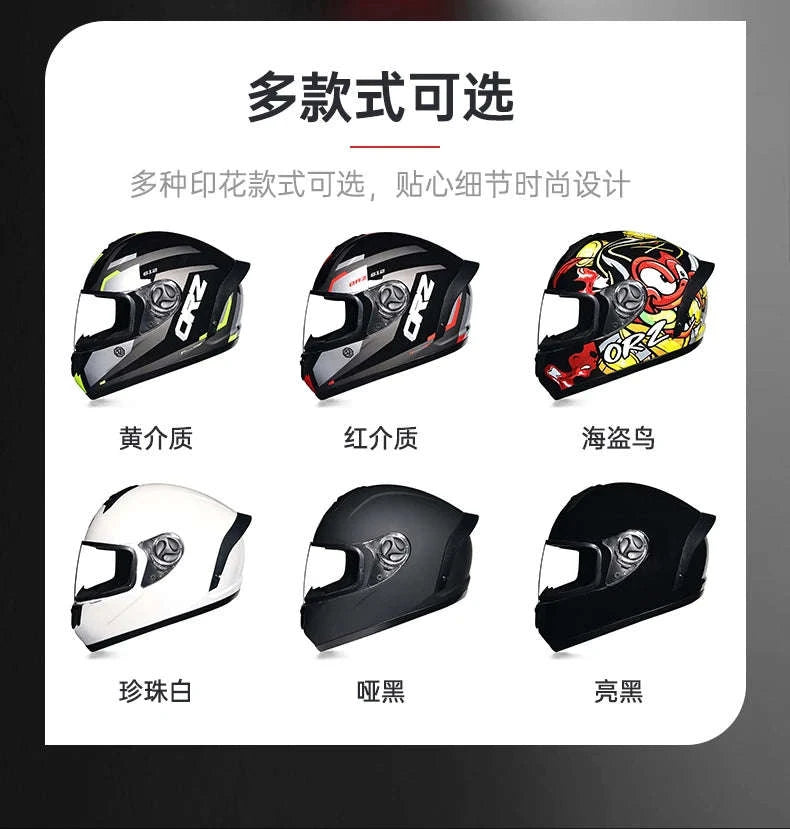 ORZ Full Face Motorcycle Helmet DOT Approved, Unisex ABS+PC-19 / L