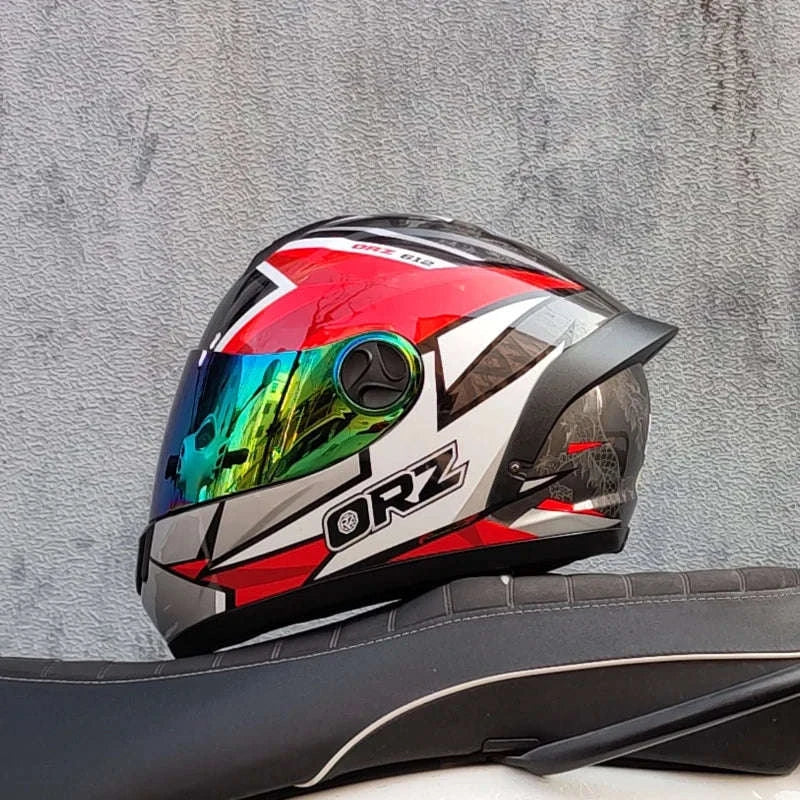 ORZ Full Face Motorcycle Helmet DOT Approved, Unisex ABS+PC-19 / L