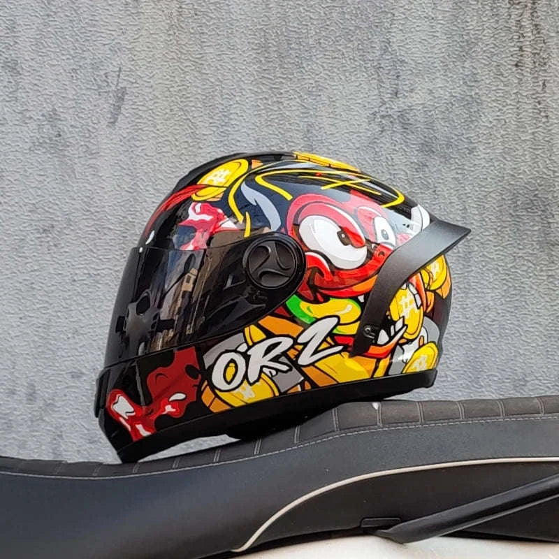 ORZ Full Face Motorcycle Helmet DOT Approved, Unisex ABS+PC-19 / L