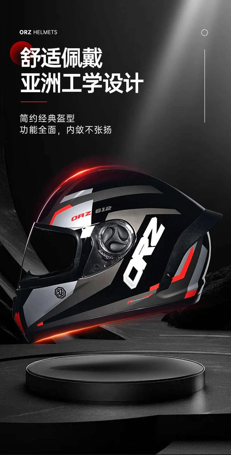 ORZ Full Face Motorcycle Helmet DOT Approved, Unisex ABS+PC-19 / L