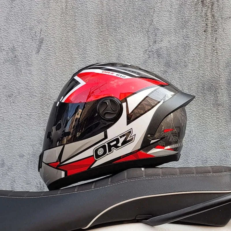 ORZ Full Face Motorcycle Helmet DOT Approved, Unisex ABS+PC-19 / L