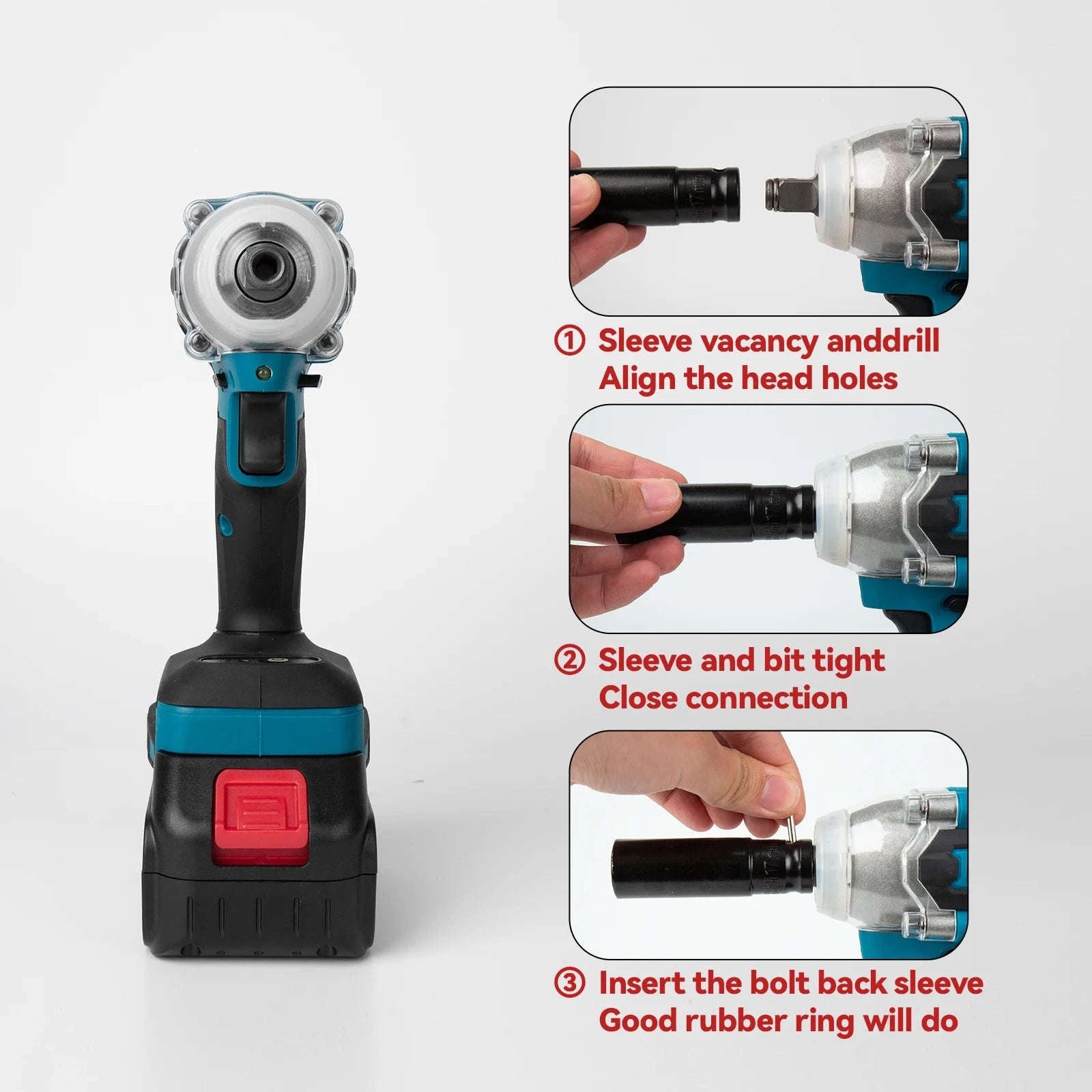 Osinhe Cordless Brushless Impact Wrench 520N·m Torque-2 Battery EU Set / Poland / EU